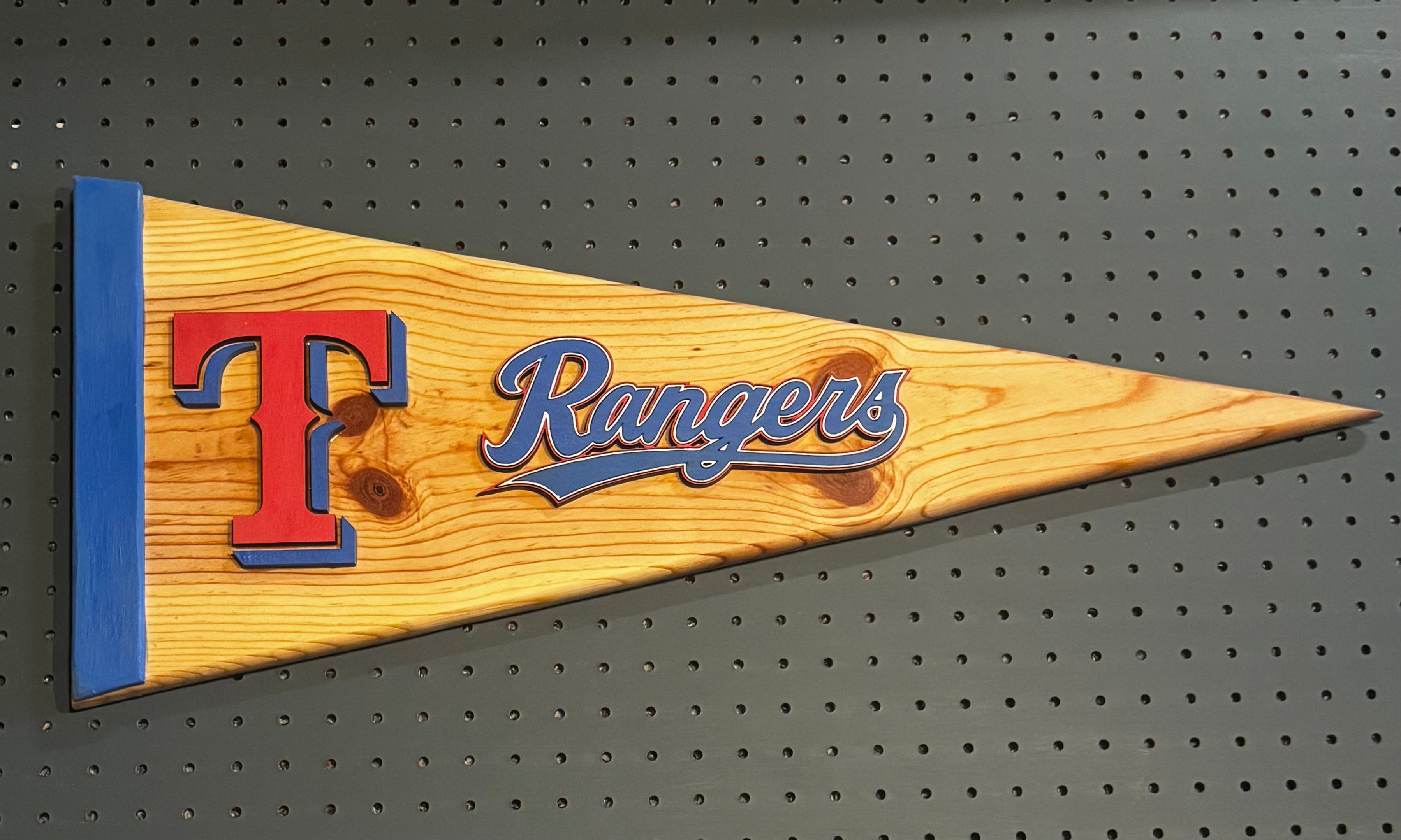 Texas Rangers Wooden Pennant